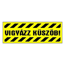GUNGL DEKOR Matrica vigyázz küszöb! sárga "a" 200 / 640 információs címke