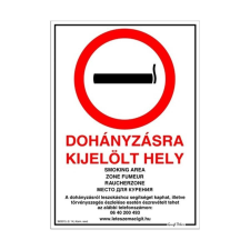 GUNGL DEKOR Piktogram Dohányzásra kijelölt hely 21x30 cm többnyelvű új információs címke