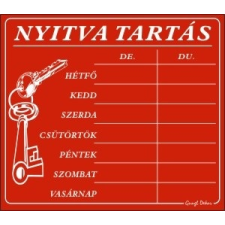GUNGL DEKOR PIKTOGRAM NYITVA TARTÁS /SZÁMOKKAL/ 7 NAPOS PIROS információs címke