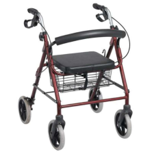  Guruló járókeret, kosárral, ülőkével, fékes gyógyászati segédeszköz