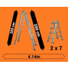 guteleiter Kétágú létra széthúzható kinyitható 4,1 méter magas összehajtható, összetolható 2x7 létrafok