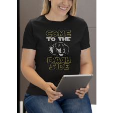  Gyere át a tacskó oldalra fekete póló egyedi ajándék