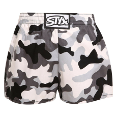  gyerek bő szárú boxeralsók Styx art klasszikus gumipánt camouflage (J1457) 12-14 éves