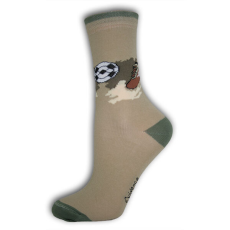  Gyerek bokazokni - pamut bokazokni - 23-26 - khaki focilabdás - Evidence