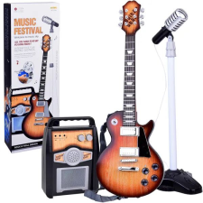 Gyerek elektromos gitár karaoke szett mikrofonnal és erősítővel játékhangszer