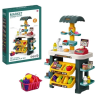  Gyerek játékkészlet szupermarket fényekkel és hangokkal WePro Store, szkenner, pénztárgép, polcok, gyümölcs és zöldség, mérleg, bevásárlókosár, 3 év +