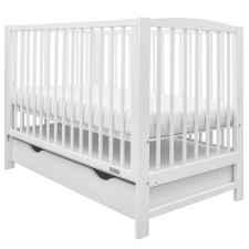  Gyerek kiságy New Baby LILLY leengedhető oldalráccsal és fiókkal fehér kiságy, babaágy