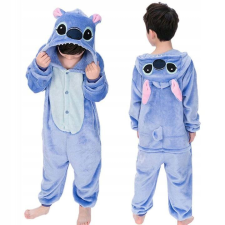 Gyerek pizsama, Stitch, Stitch jelmez, 3D, kék, plüss anyag, 130 CM gyerek hálóing, pizsama