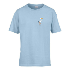  Gyerek póló Ovis jelel Gólya mintával Világos kék 134 méret gyerek póló