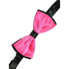  Gyerek szatén csokornyakkendő - Fekete-pink nyakkendő
