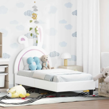  Gyerekágy keret fejtámlával fejtámlával Fehér 70 x 140 cm PU gyermekbútor