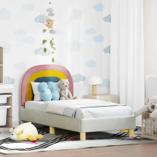  Gyerekágy keret fejtámlával Krém 70 x 140 cm Bársony gyermekbútor