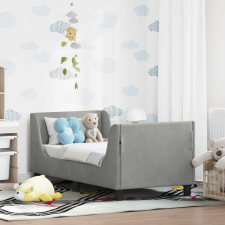  Gyerekágy keret fejtámlával Világosszürke 70 x 140 cm Bársony gyermekbútor