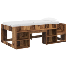  Gyerekágy keret tárolóval Antik fa 98.5 x 200 cm Szerelt Fa ágy és ágykellék