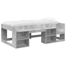  Gyerekágy keret tárolóval Betonszürke 75 x 190 cm Szerelt Fa ágy és ágykellék