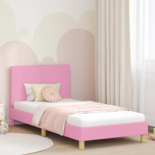  Gyerekágy kerettel fejtámlával Rózsaszín 90 x 200 cm szövet gyermekbútor