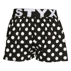  Gyermek bő szárú boxeralsók Styx art sportos gumipánt pöttyös (BJ1650) 12-14 éves