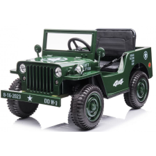Gyermek elektromos katonai Jeep Willys 12V7Ah Army zöld elektromos járgány
