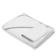 Gyermek frottír törölköző és kapucnival New Baby BASIC 100x100 fehér-szürke babaápolási kellék