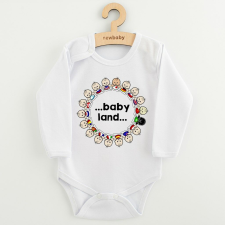 Gyermekek body nyomtatással New Baby ...baby land..., vel. 74 (6-9 h) kombidressz, body