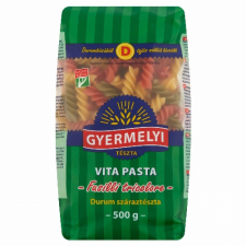 GYERMELYI ZRT Gyermelyi Vita Pasta Fusilli Tricolore durum száraztészta 500 g alapvető élelmiszer