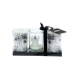 Gyertya & Decor Halloween üveg gyertyatartó szett díszdobozban fehér-fekete