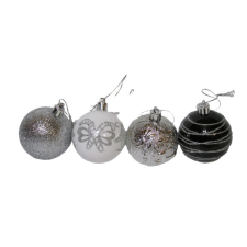 Gyertya &amp; Decor Karácsonyfadísz gömb ezüst 6 cm karácsonyfadísz