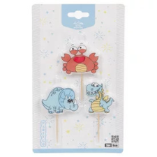  Gyertya szett 3 db állatos 9 cm party kellék