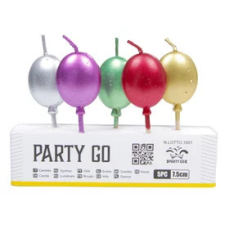  Gyertya szett 5 db lufi 7,5 cm party kellék