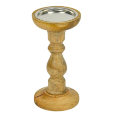  Gyertya tartó magnó fa D10cm M20cm dekorációs kellék