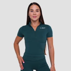 GymBeam Ignite női cropped póló Dark Green S