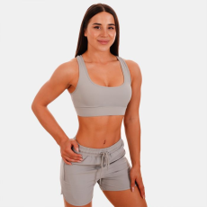GymBeam Mesh Panel Sport Bra grey