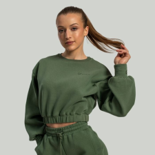 GymBeam STRIX Lunar női cropped pulóver Cedar Green női pulóver, kardigán