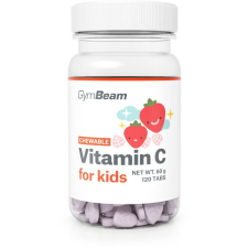 GymBeam Vitamín C, tablety na cucání pro děti jahoda 120 tablet vitamin és táplálékkiegészítő