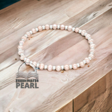  GYÖNGY, EZÜST, GOLYÓS GUMIS KARKÖTŐ -  EZÜST KARPEREC karkötő