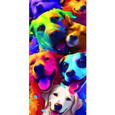  Gyorsan száradó strandtörölköző WOOF 100x180 cm színes, 100% mikroszálas lakástextília