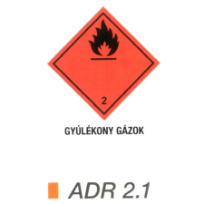  Gyúlékony gázok ADR 2.1 információs címke