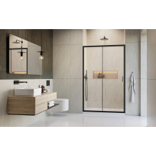  H2O Comfort Black DWJ fekete zuhanyajtó 130 átlátszó kád, zuhanykabin