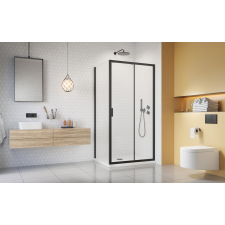  H2O Comfort Black DWJ+S szögletes fekete zuhanykabin 140x90 átlátszó kád, zuhanykabin