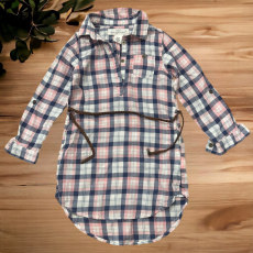 H&M Csinos kockás ing, bőrövvel