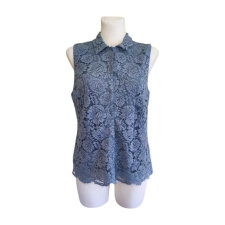  H&amp;M világoskék csipkés női ujjatlan blúz (méret: 42) blúz