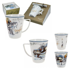 H.C.840-7307 Porcelánbögre 400ml,dobozban,Vivaldi:Négy évszak-tél bögrék, csészék