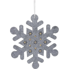 H&L karácsonyi dekoráció LED hópehely, Hangdeco, ezüst, 35 cm karácsonyi dekoráció