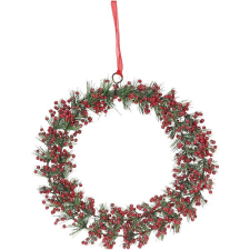 H&L karácsonyi koszorú - csillámokkal és bogyókkal, 26 cm karácsonyi dekoráció