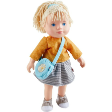 Haba Svenja játékbaba csíkos szoknyában kék táskával 32cm (305974) baba