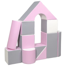  Habkockák – óriási építőkészlet 11 db white-light pink-grey készségfejlesztő