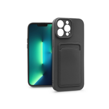 Haffner Apple iPhone 13 Pro szilikon hátlap kártyatartóval - Card Case - fekete (PT-6743) tok és táska