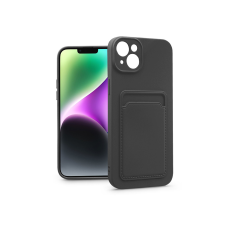 Haffner Apple iPhone 14 Plus szilikon hátlap kártyatartóval - Card Case - fekete (PT-6735) tok és táska