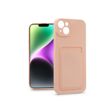 Haffner Apple iPhone 14 Plus szilikon hátlap kártyatartóval - Card Case - pink tok és táska