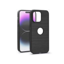 Haffner Apple iPhone 14 Pro Max Carbon Logo szilikon tok, fekete (PT-6527) tok és táska